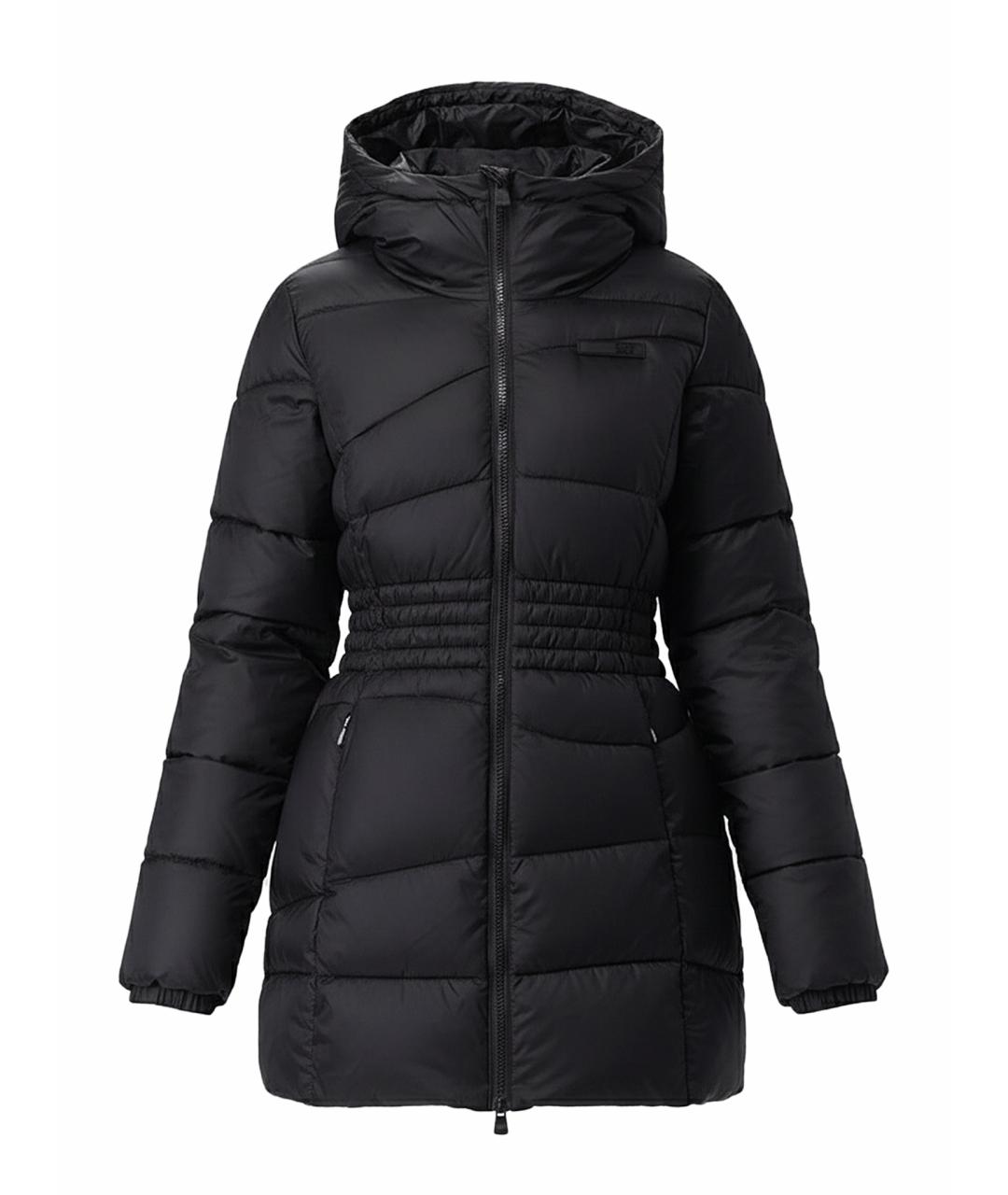 EA7 Черный полиамидовый пуховик, фото 1