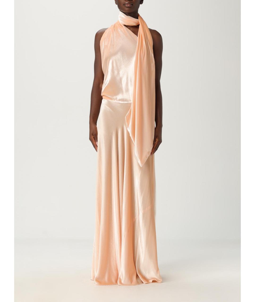 ALBERTA FERRETTI Розовое вискозное вечернее платье, фото 5