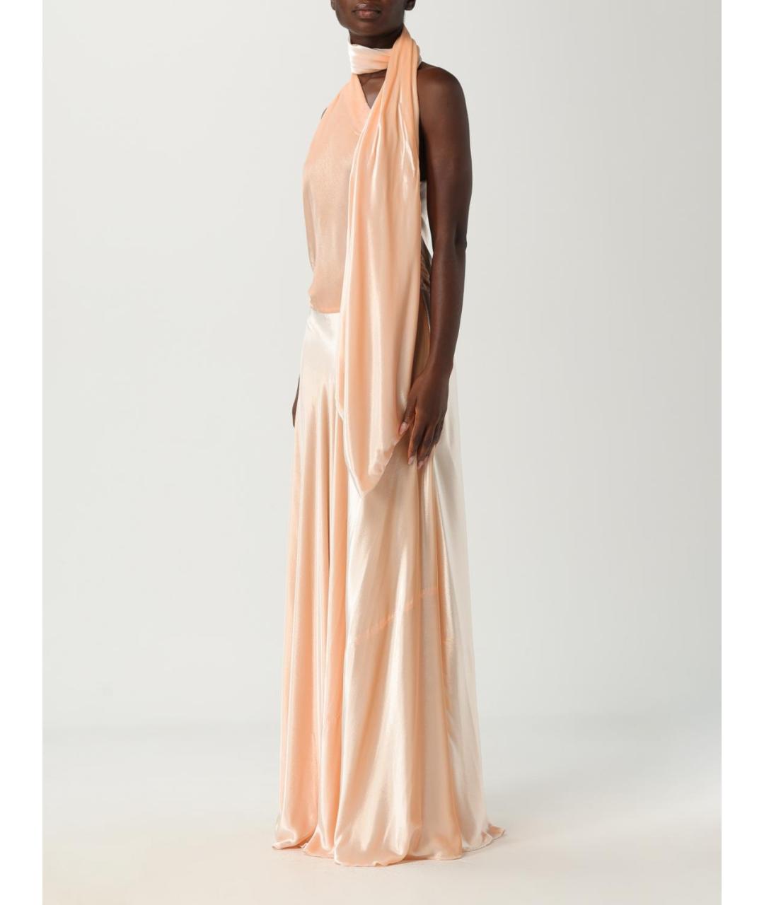 ALBERTA FERRETTI Розовое вискозное вечернее платье, фото 3