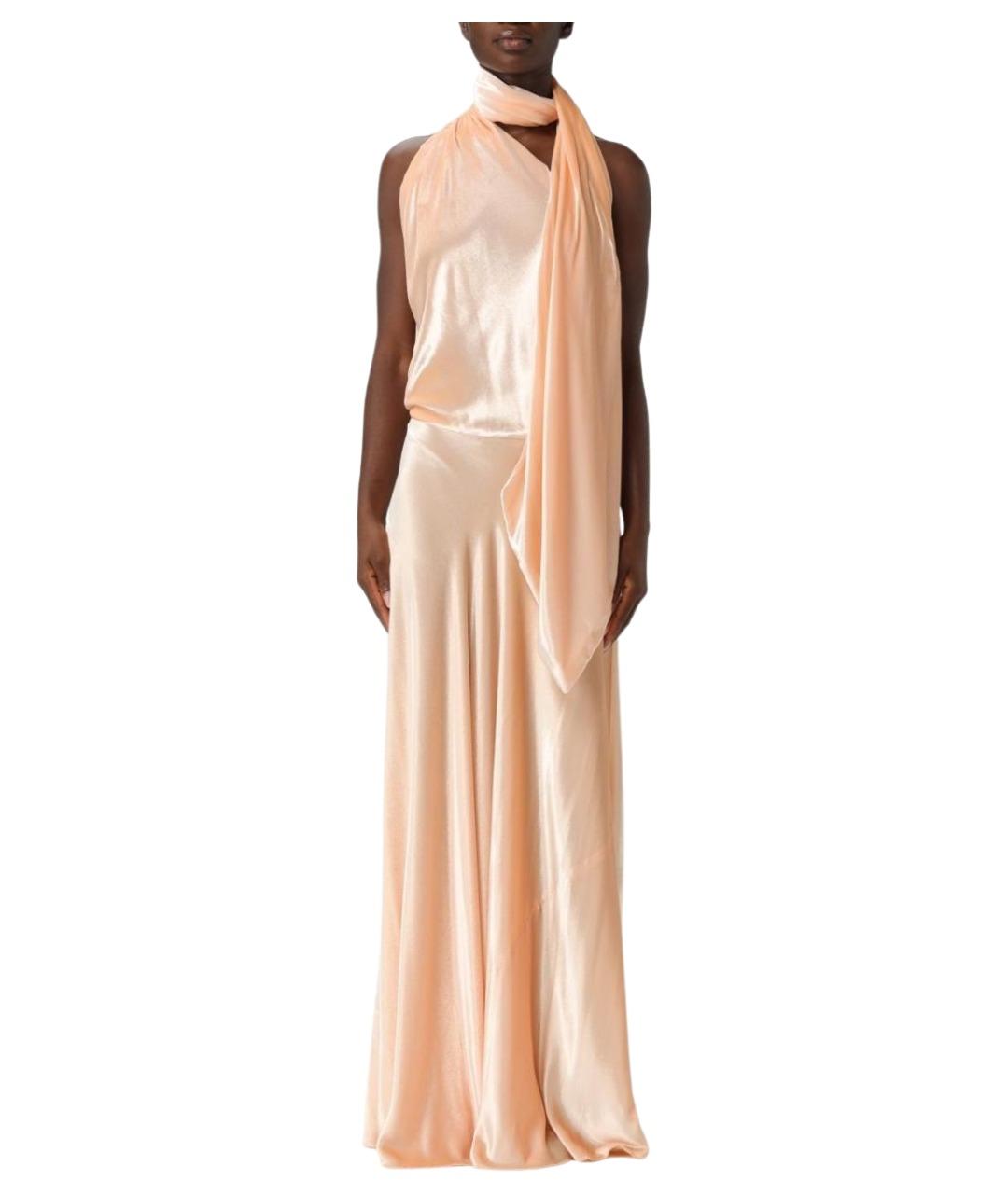 ALBERTA FERRETTI Розовое вискозное вечернее платье, фото 1