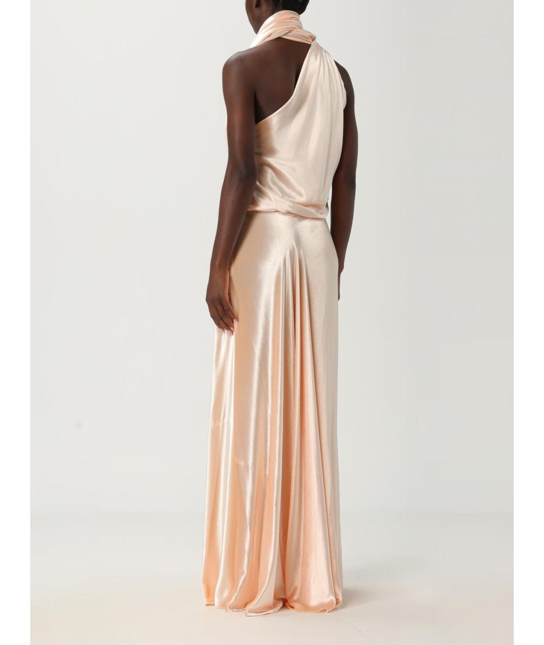 ALBERTA FERRETTI Розовое вискозное вечернее платье, фото 2