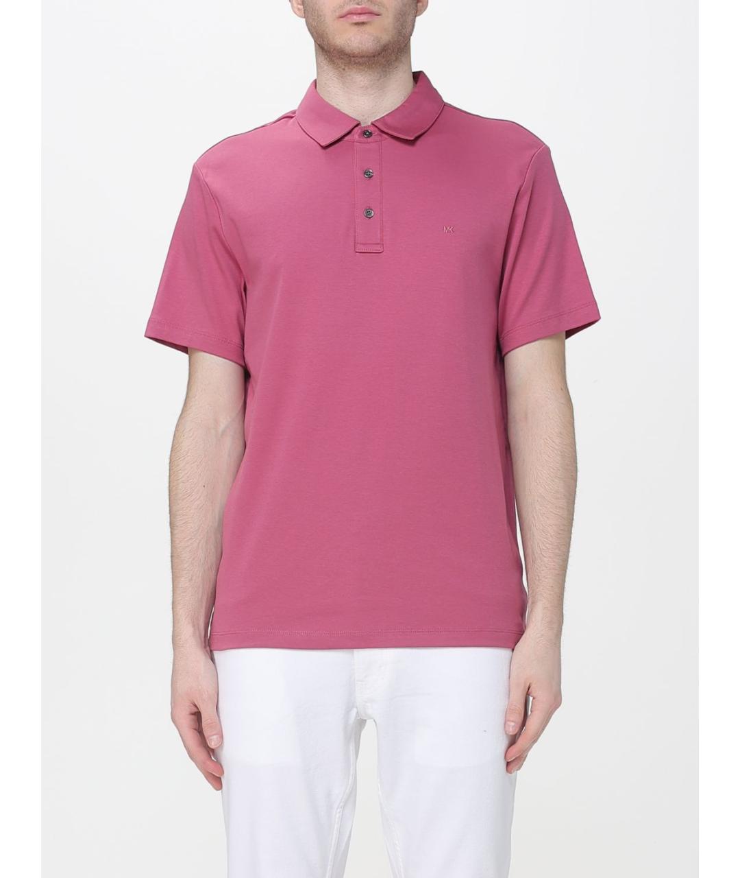 MICHAEL KORS Розовое хлопковое поло с коротким рукавом, фото 4