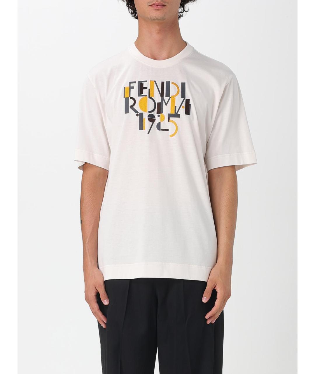 FENDI Белая хлопковая футболка, фото 2