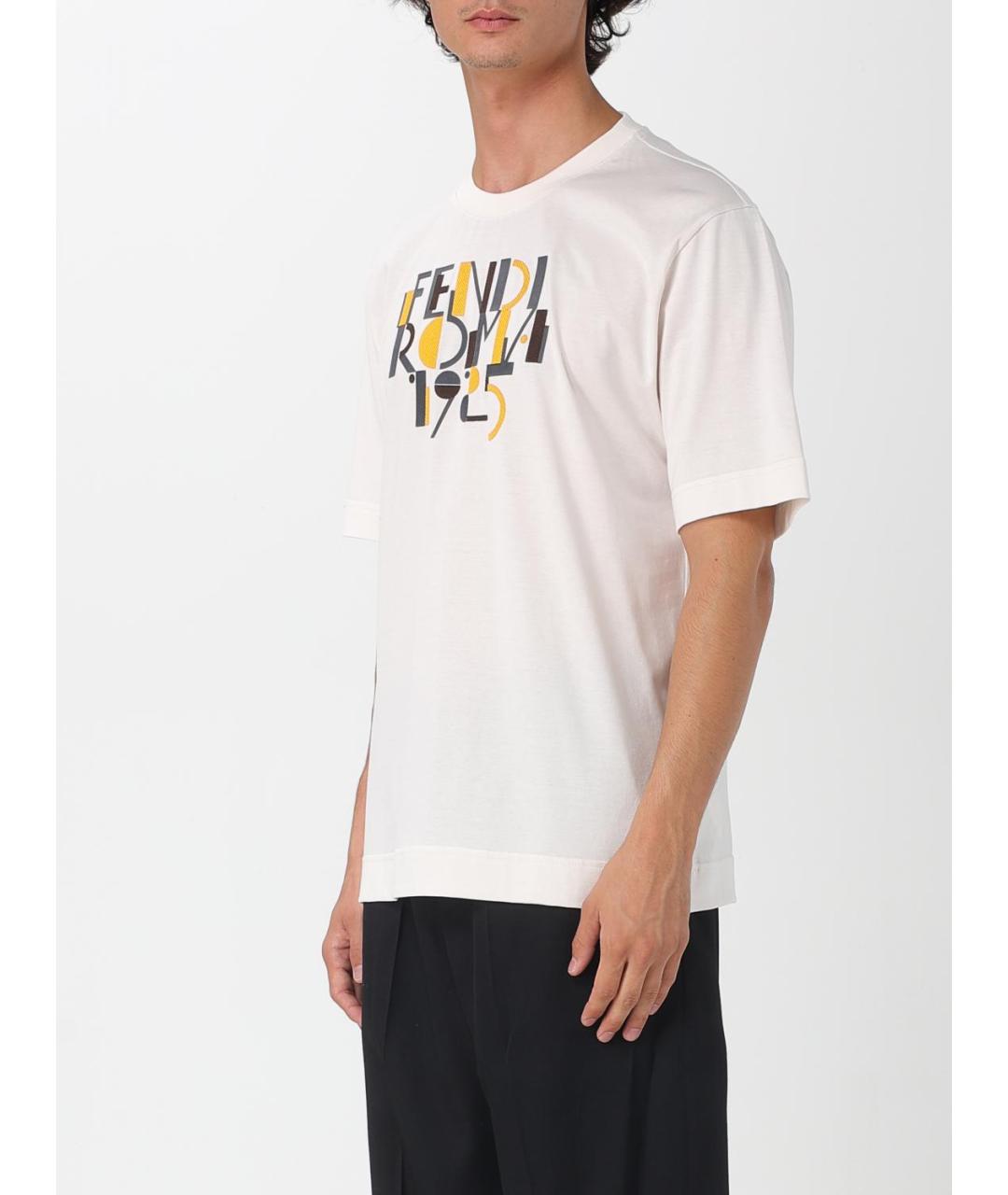 FENDI Белая хлопковая футболка, фото 5