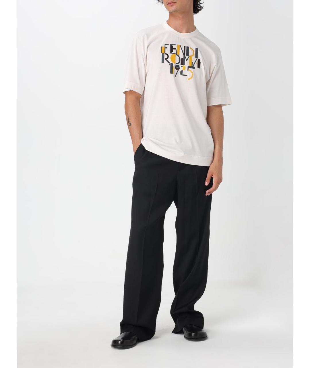 FENDI Белая хлопковая футболка, фото 3