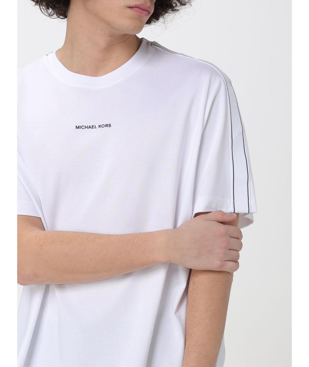MICHAEL KORS Белая хлопковая футболка, фото 4