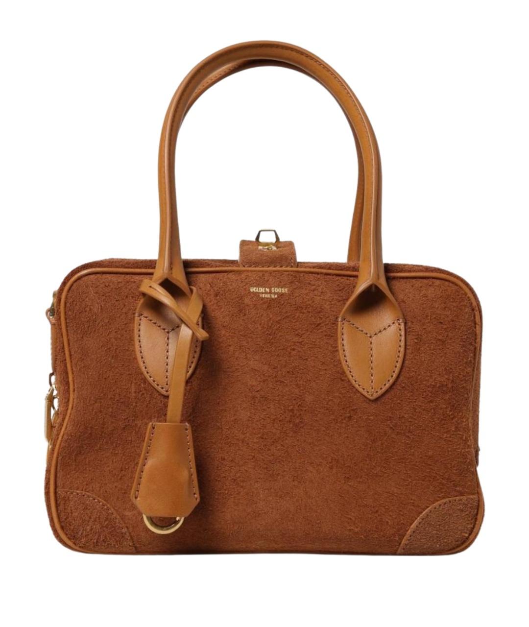 GOLDEN GOOSE DELUXE BRAND Коричневая замшевая сумка тоут, фото 1