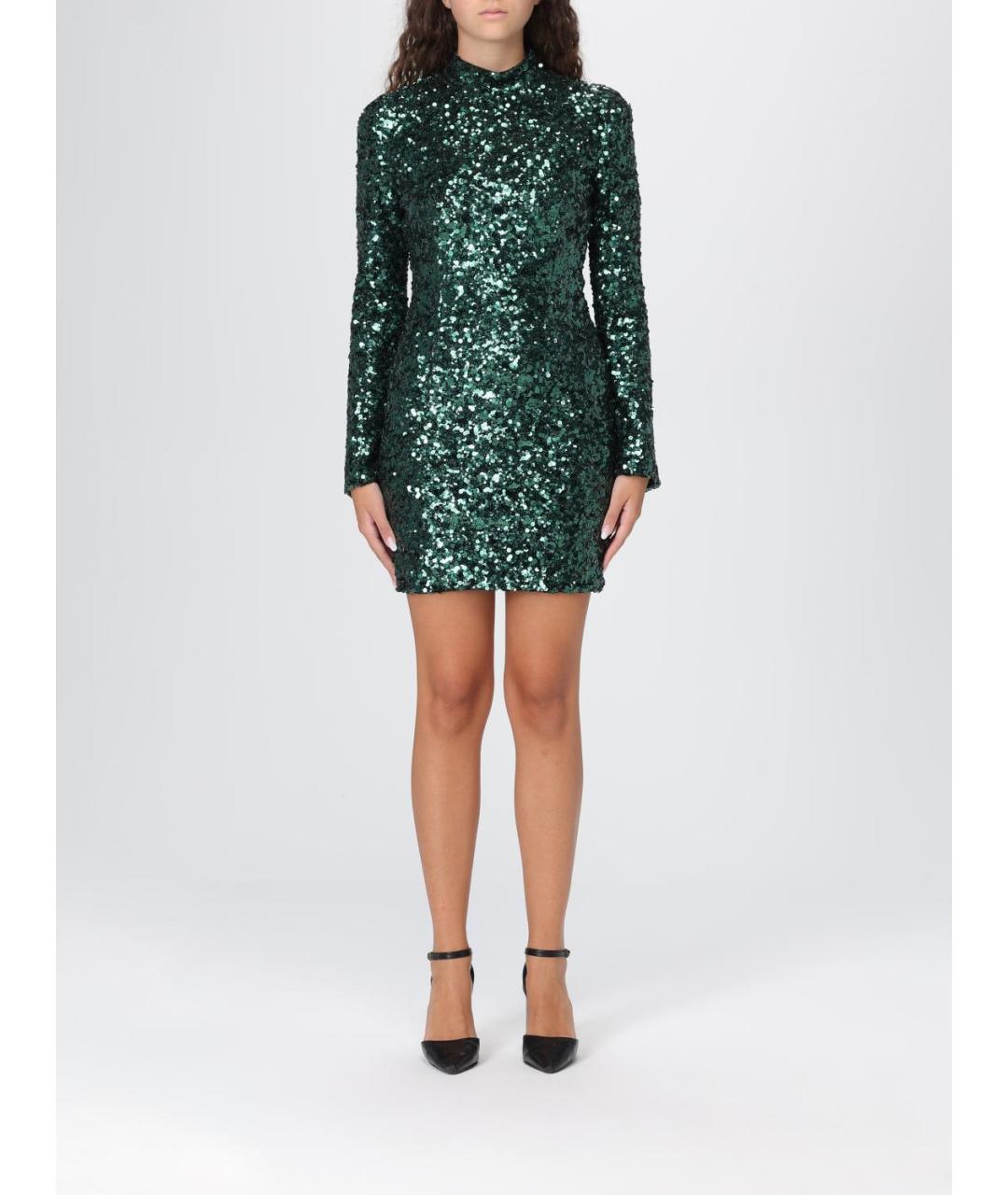 PINKO Зеленые полиэстеровое коктейльное платье, фото 4