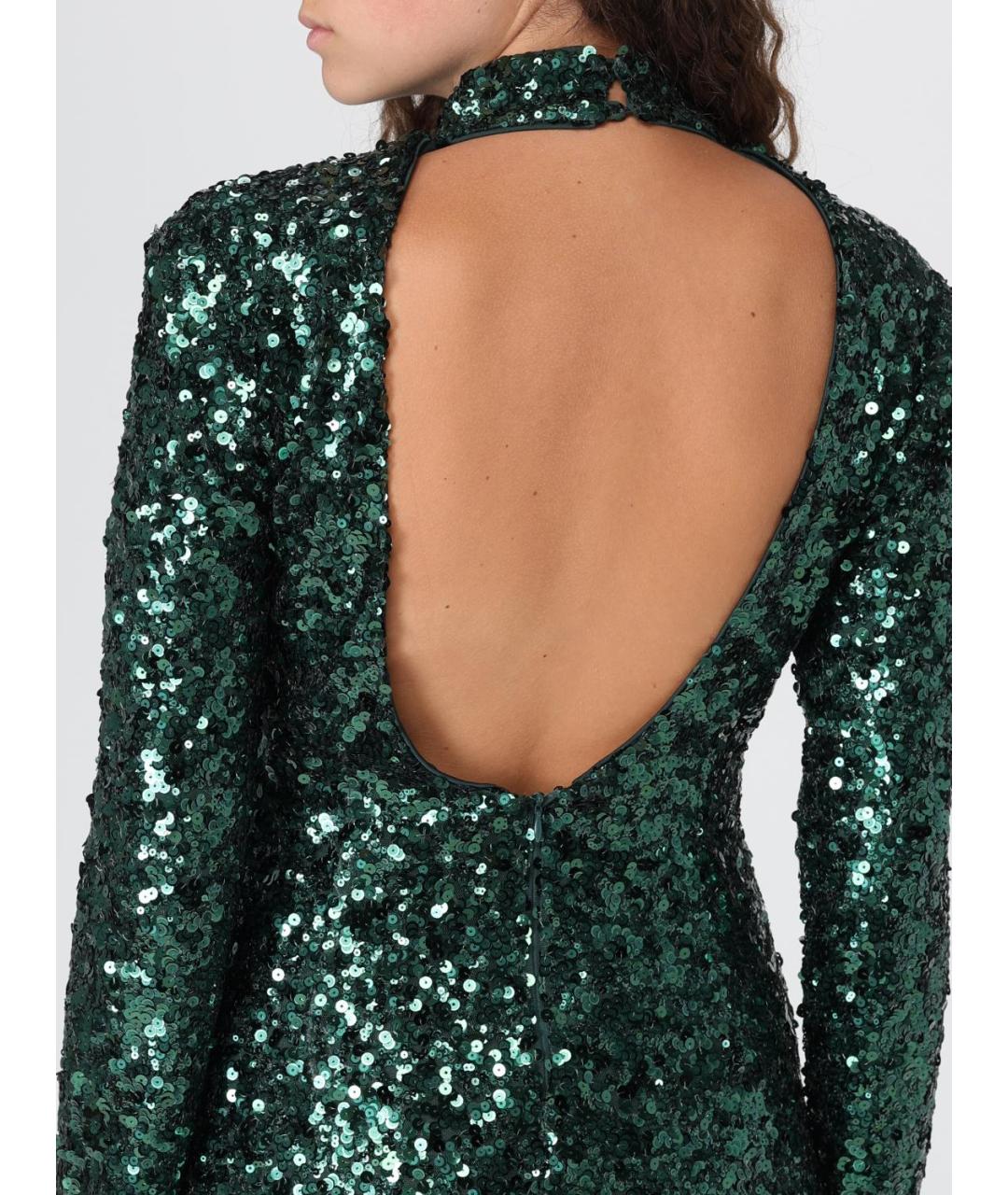 PINKO Зеленые полиэстеровое коктейльное платье, фото 3