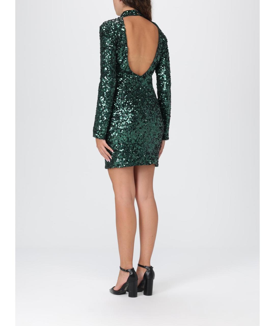 PINKO Зеленые полиэстеровое коктейльное платье, фото 2