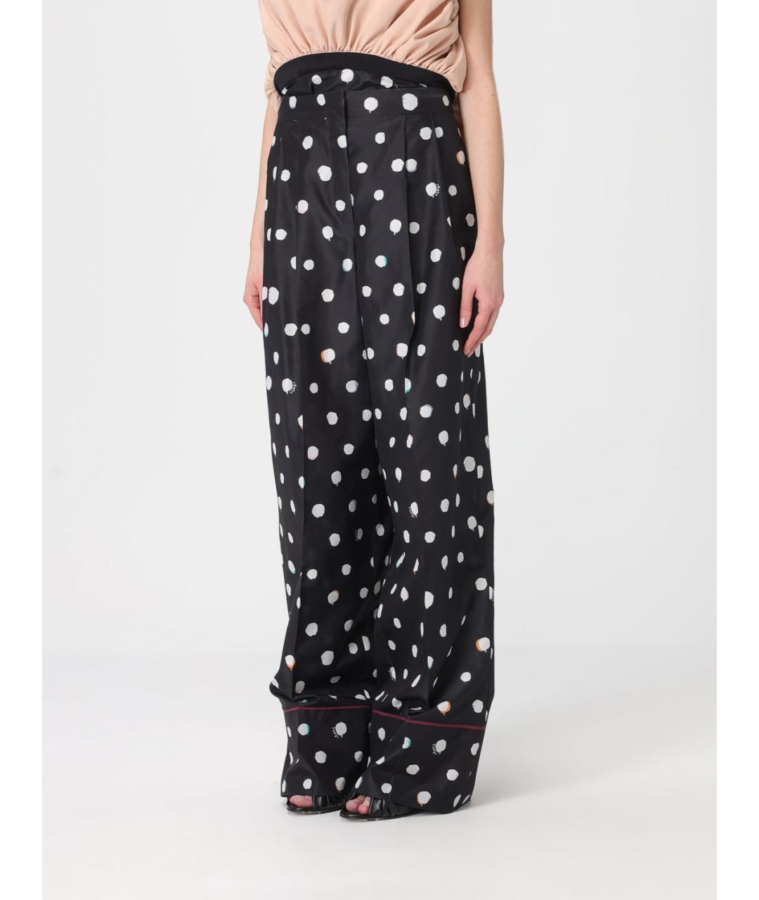 FENDI Черные шелковые прямые брюки, фото 5