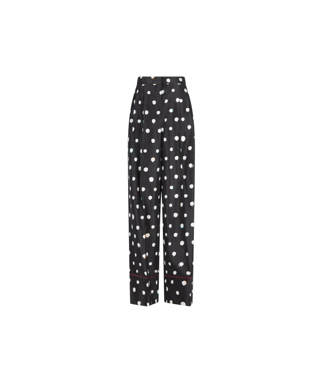 FENDI Черные шелковые прямые брюки, фото 1