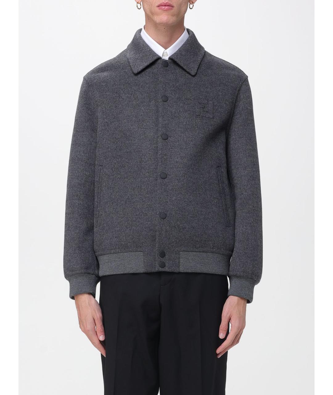 FENDI Серая шерстяная куртка, фото 6