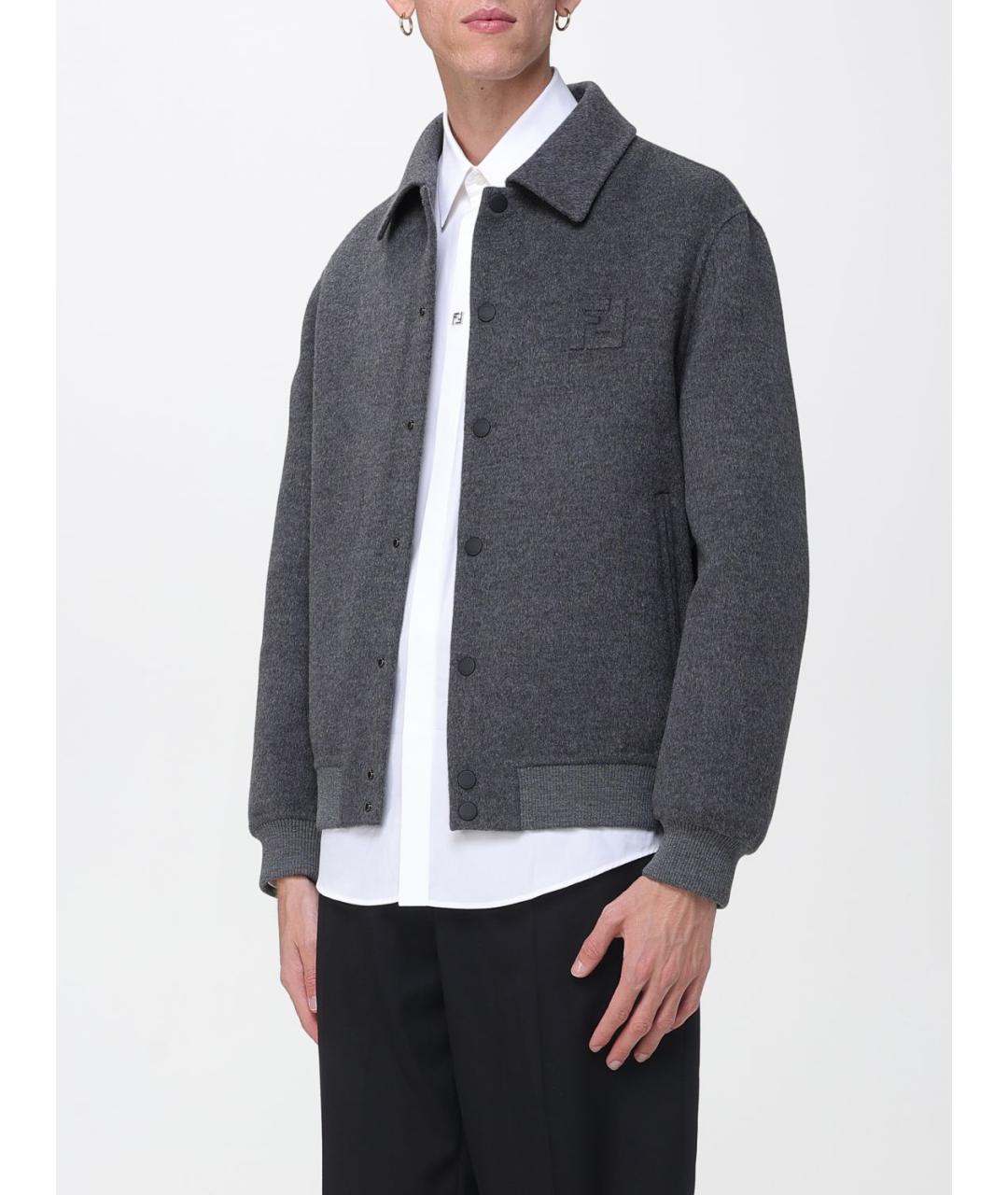 FENDI Серая шерстяная куртка, фото 4
