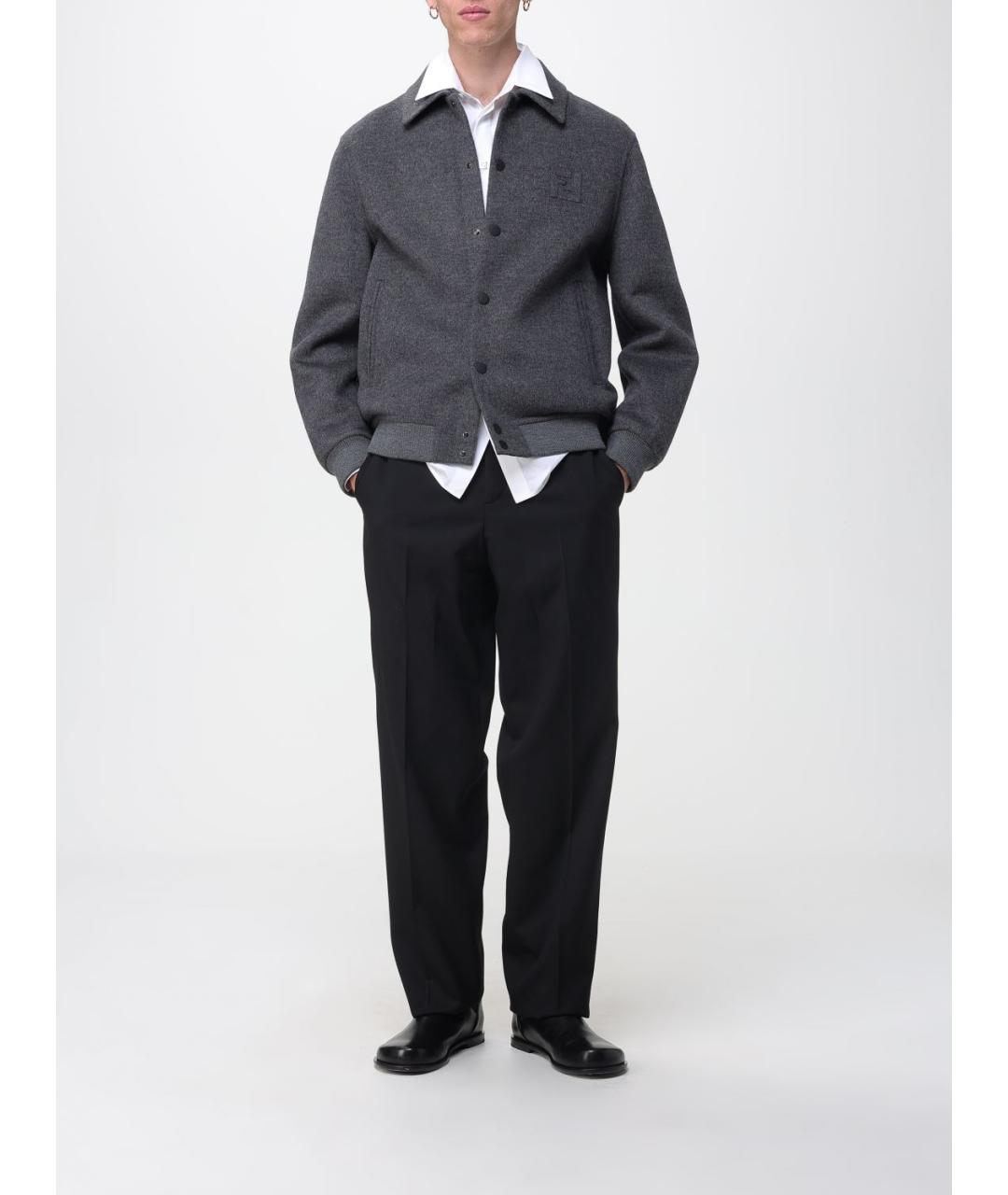 FENDI Серая шерстяная куртка, фото 2