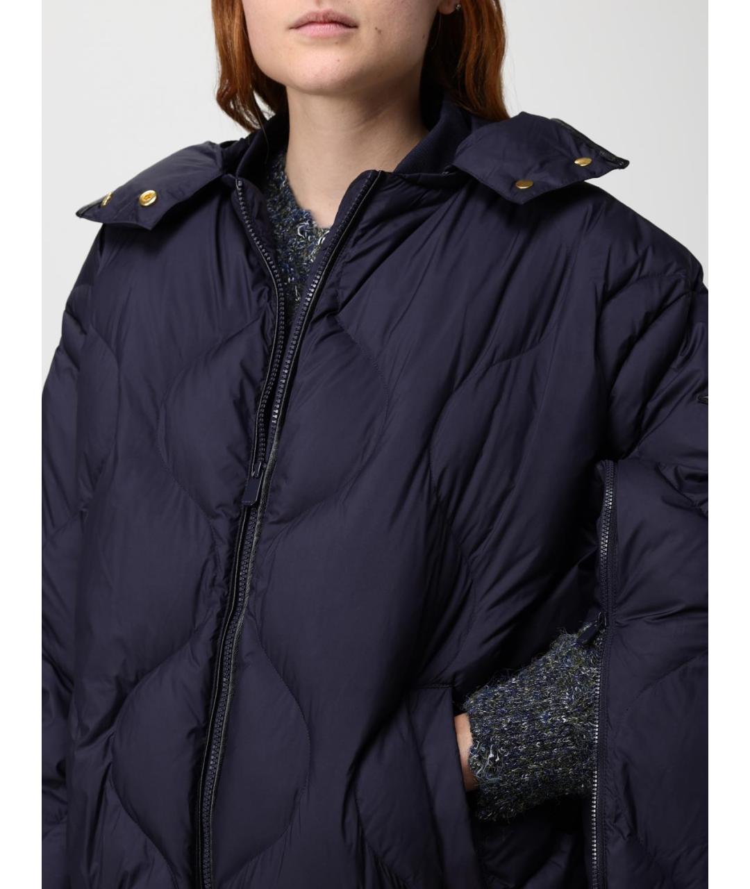 PINKO Синяя полиэстеровая куртка, фото 4