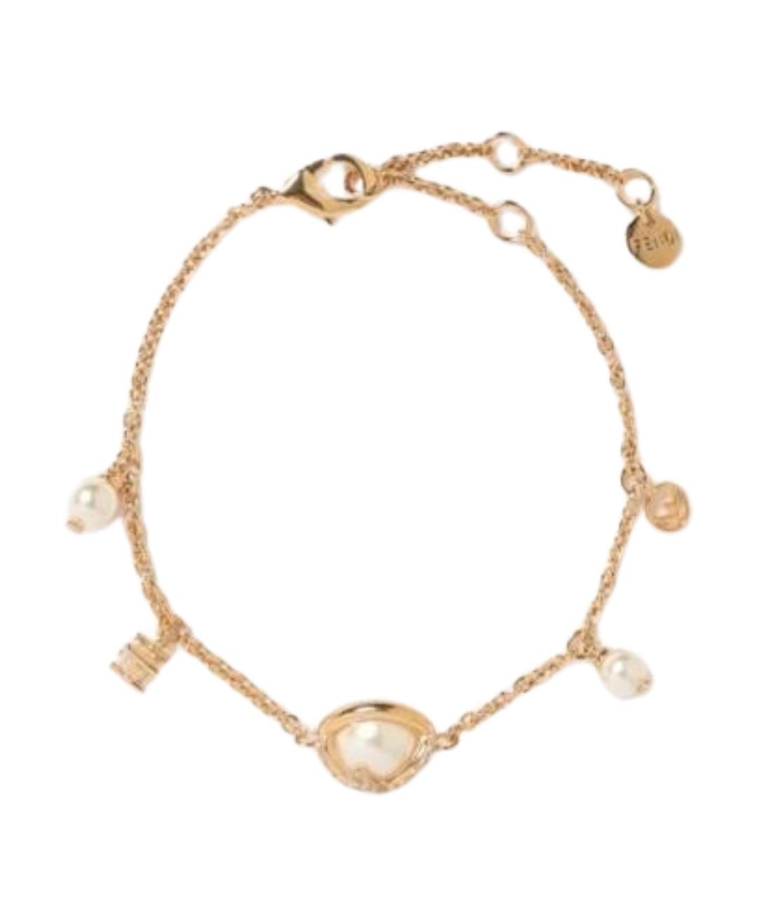 FENDI Золотой металлический браслет, фото 1