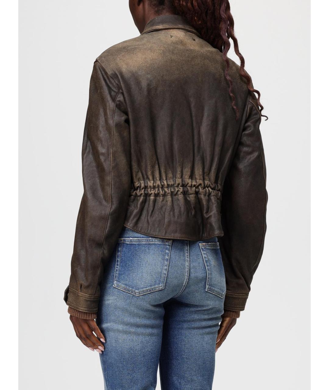 GOLDEN GOOSE DELUXE BRAND Коричневая кожаная куртка, фото 3