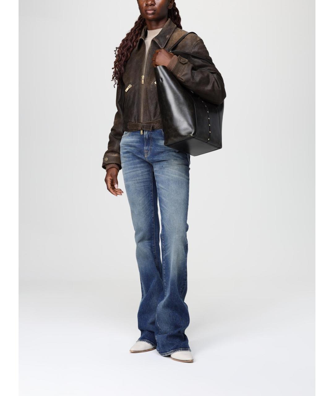 GOLDEN GOOSE DELUXE BRAND Коричневая кожаная куртка, фото 2