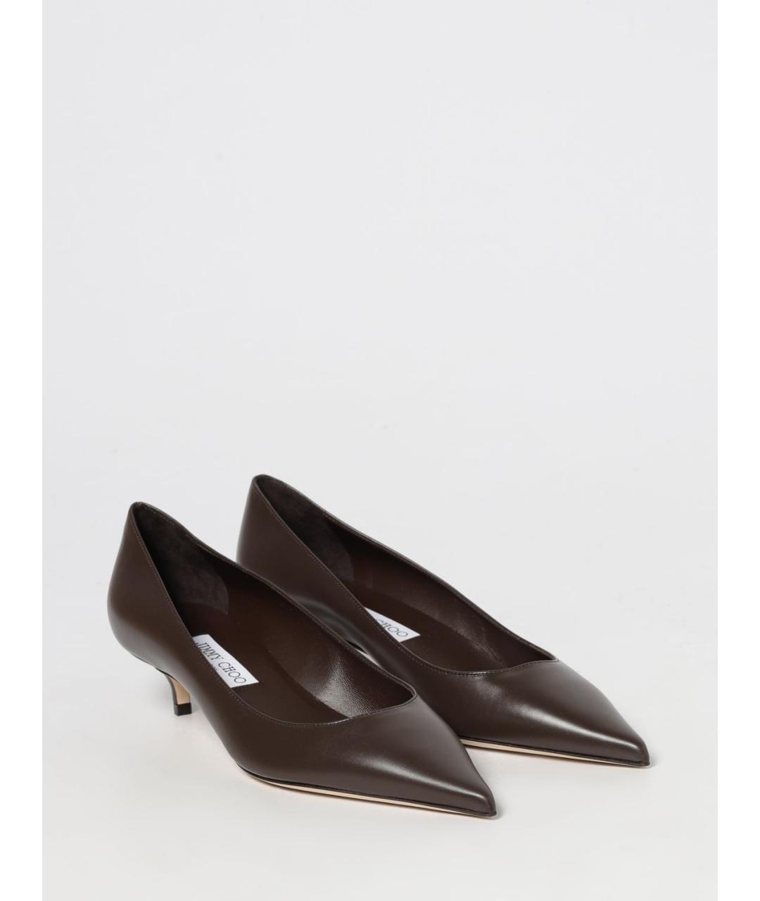 JIMMY CHOO Коричневые кожаные туфли, фото 2