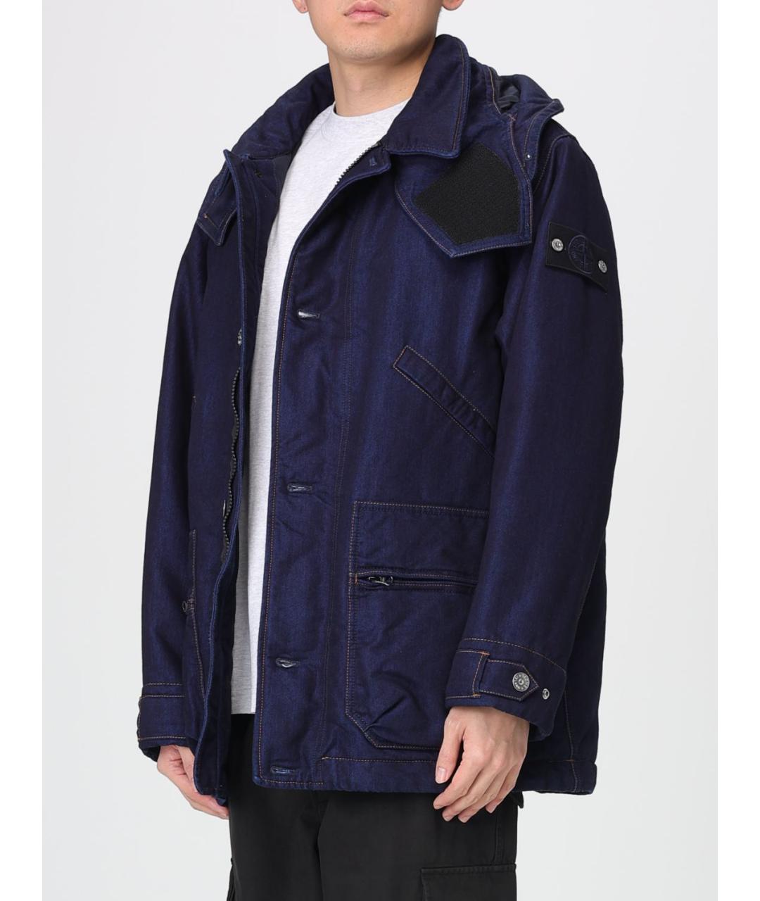 STONE ISLAND Синяя хлопковая парка, фото 4