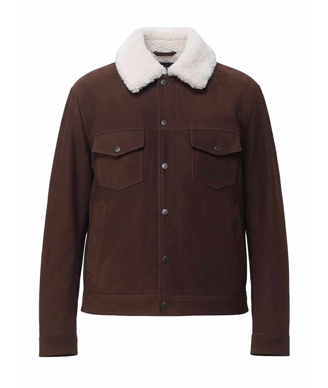 HUGO BOSS Коричневая замшевая куртка, фото 1