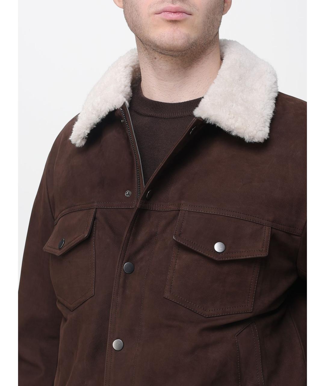 HUGO BOSS Коричневая замшевая куртка, фото 4