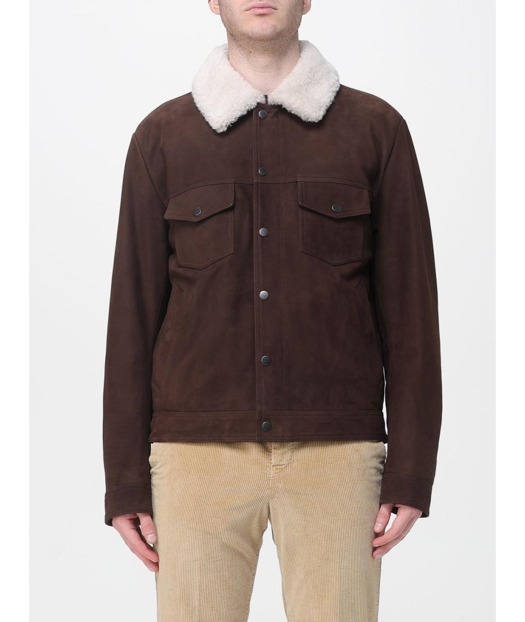 HUGO BOSS Коричневая замшевая куртка, фото 5