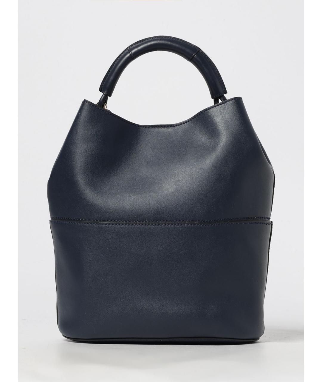 FURLA Темно-синяя кожаная сумка тоут, фото 4