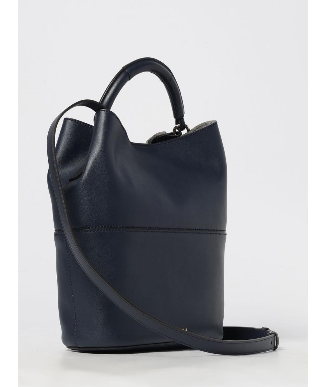 FURLA Темно-синяя кожаная сумка тоут, фото 2