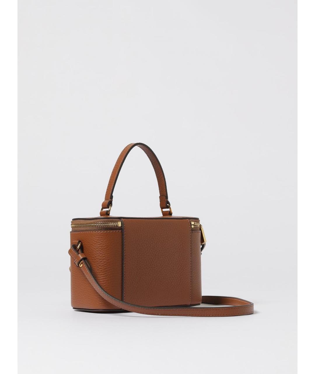 COCCINELLE Коричневая кожаная сумка с короткими ручками, фото 2