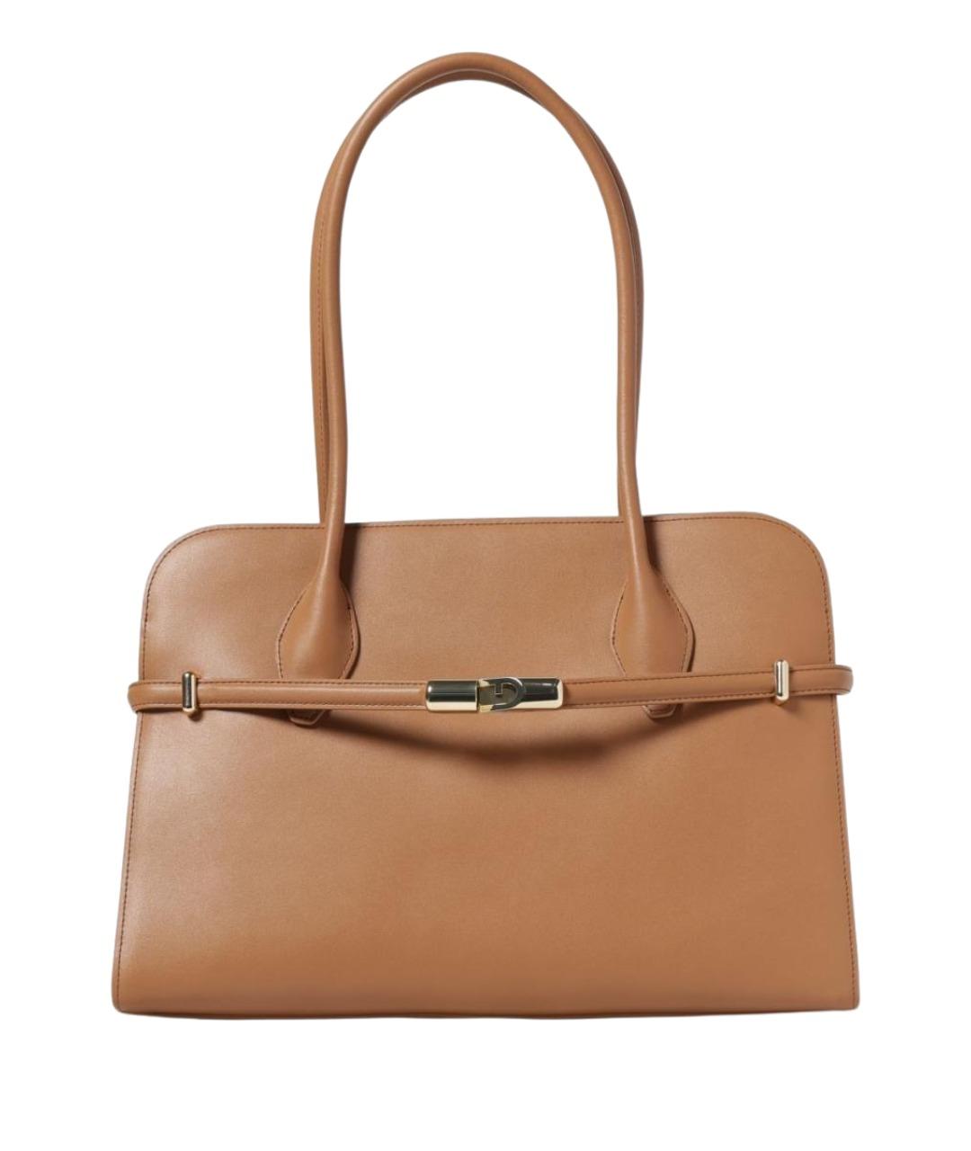 FURLA Коричневая кожаная сумка тоут, фото 1