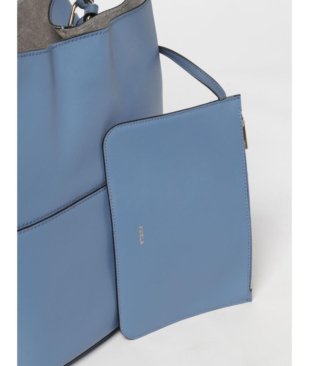FURLA Голубая кожаная сумка тоут, фото 3
