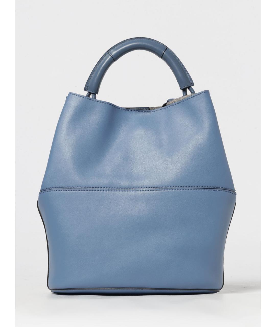 FURLA Голубая кожаная сумка тоут, фото 4