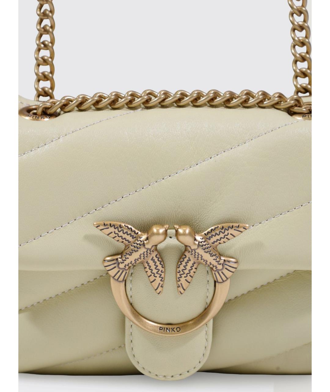 PINKO Желтая кожаная сумка через плечо, фото 3