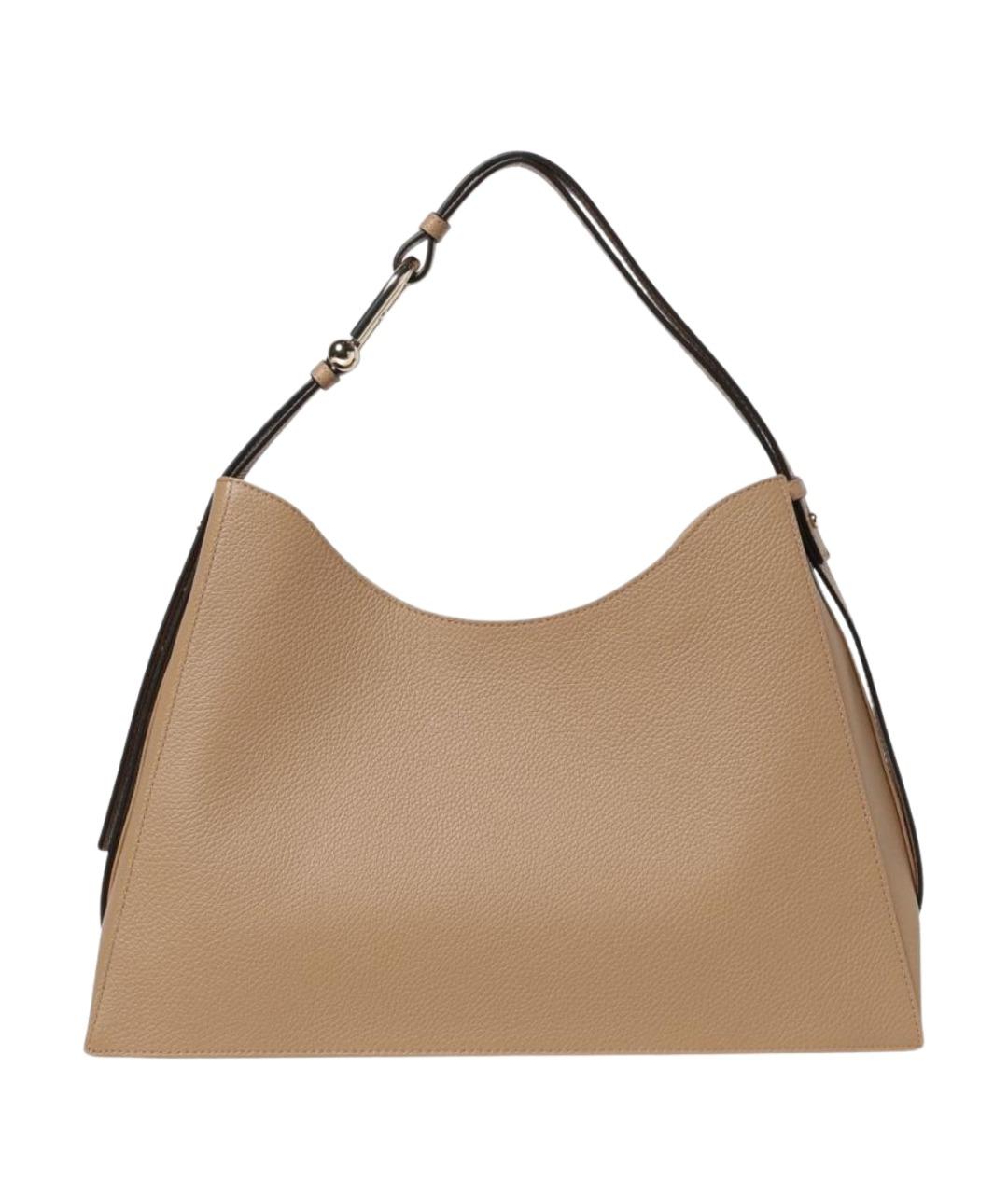 FURLA Бежевая кожаная сумка через плечо, фото 1