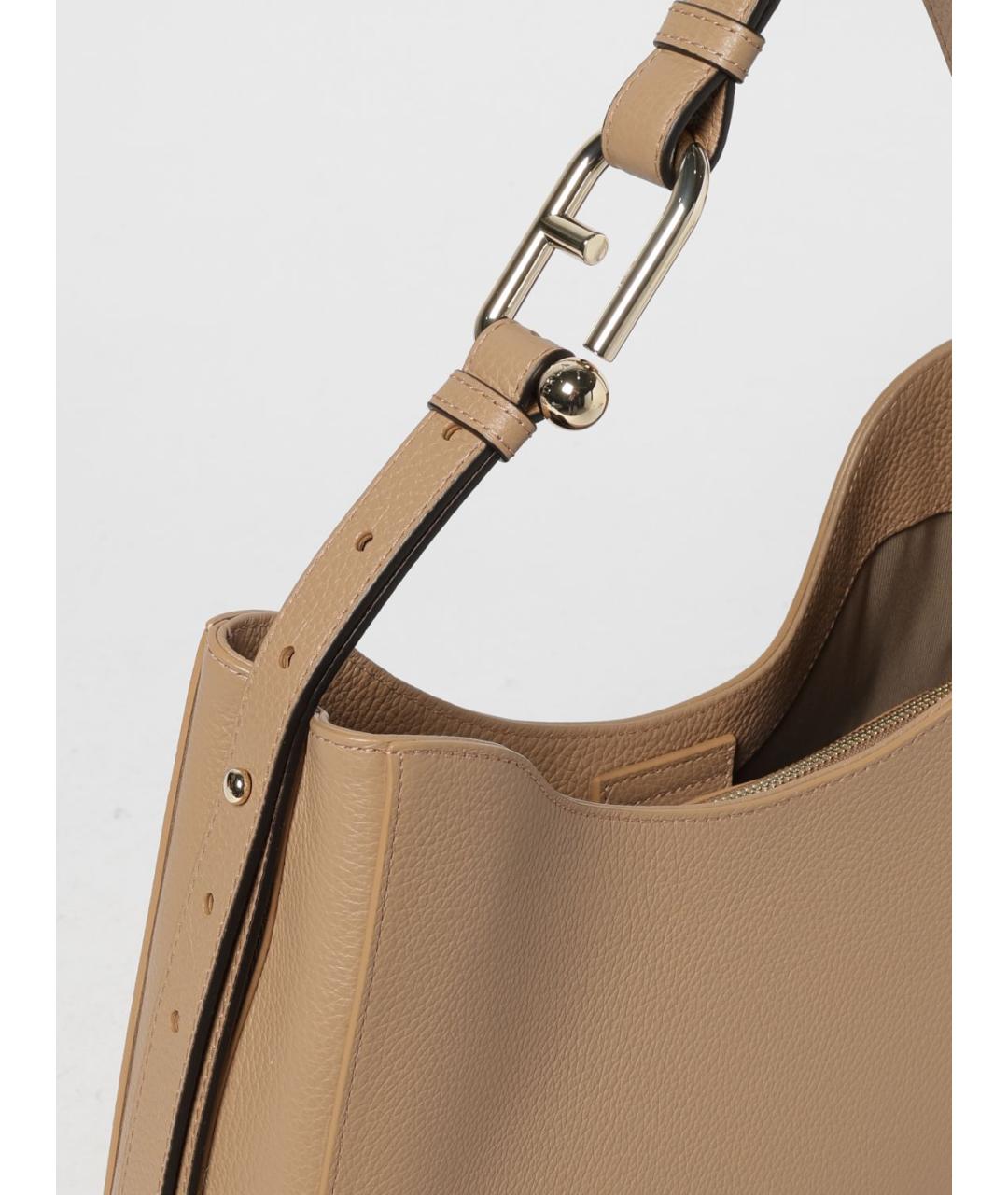 FURLA Бежевая кожаная сумка через плечо, фото 3