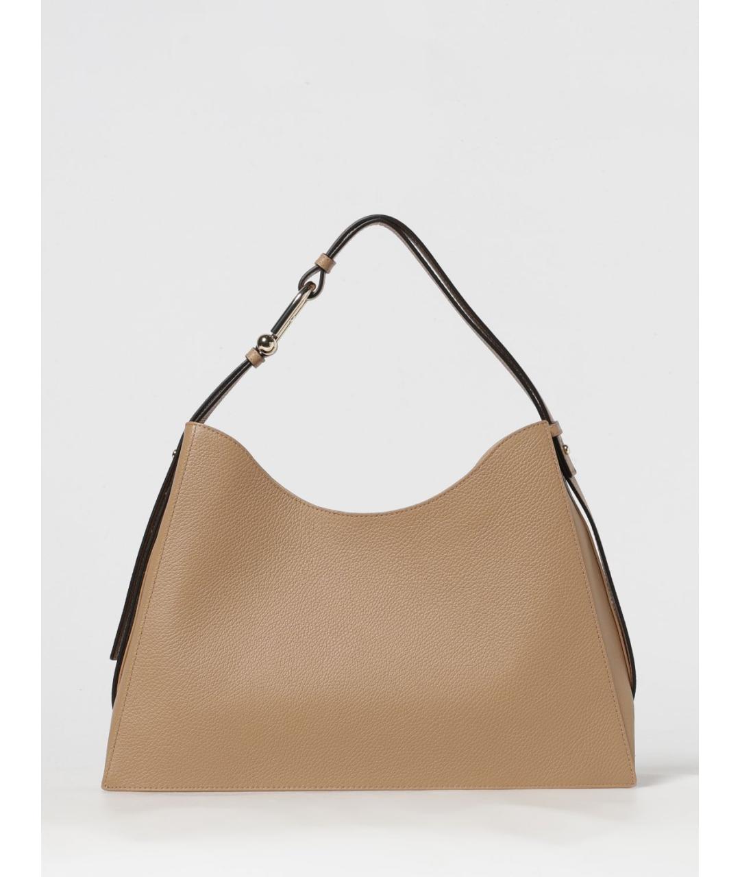 FURLA Бежевая кожаная сумка через плечо, фото 4