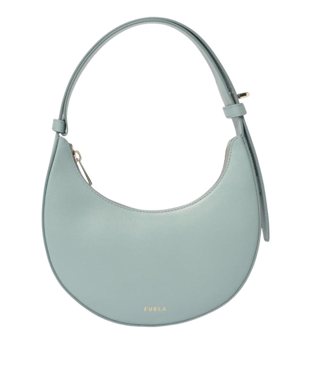 FURLA Голубая кожаная сумка через плечо, фото 1