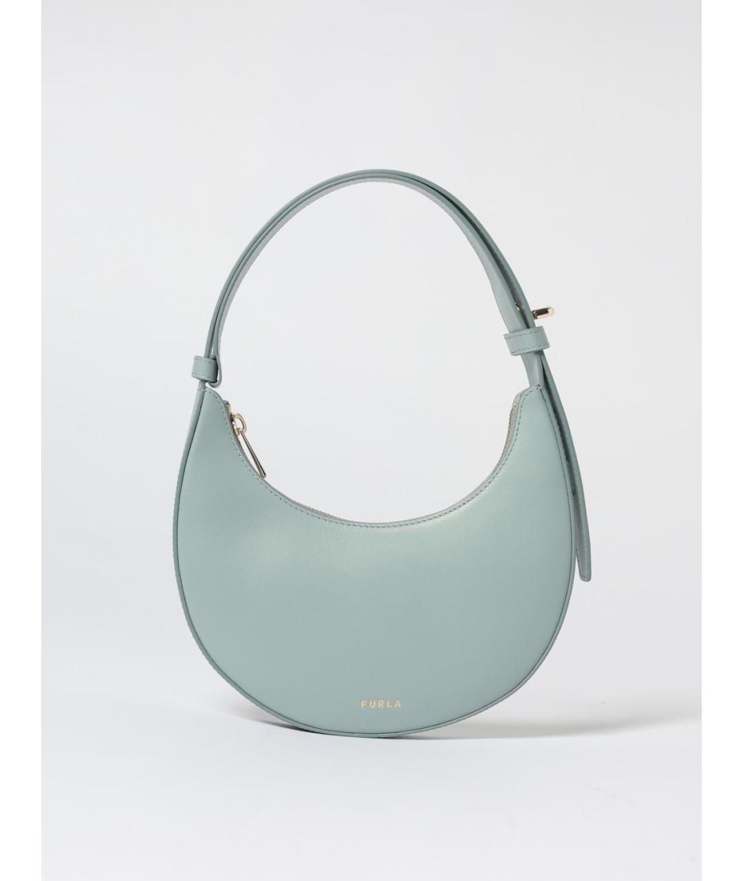 FURLA Голубая кожаная сумка через плечо, фото 4