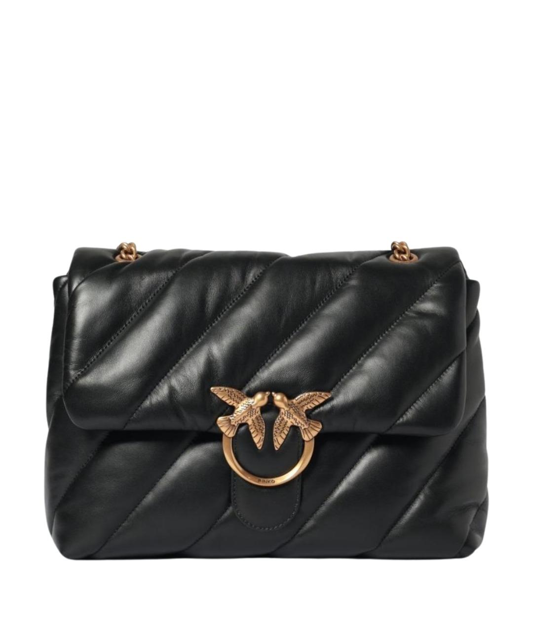 PINKO Черная кожаная сумка через плечо, фото 1