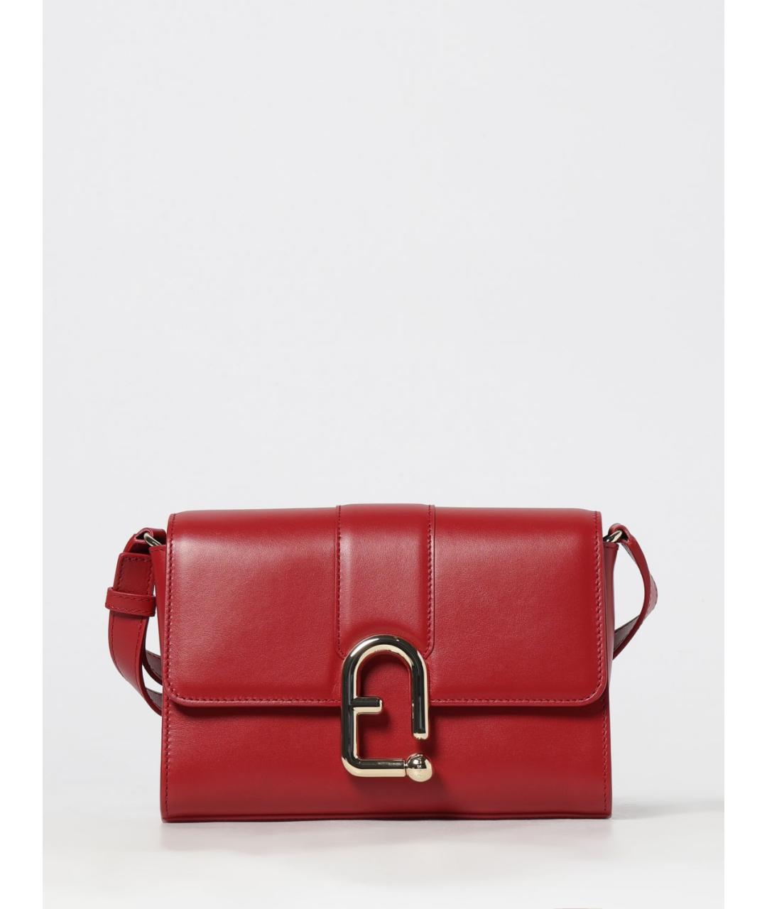 FURLA Красная кожаная сумка через плечо, фото 4