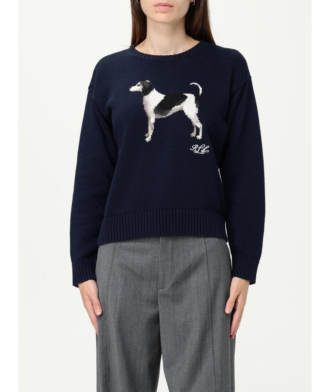 RALPH LAUREN Синий хлопковый джемпер / свитер, фото 4