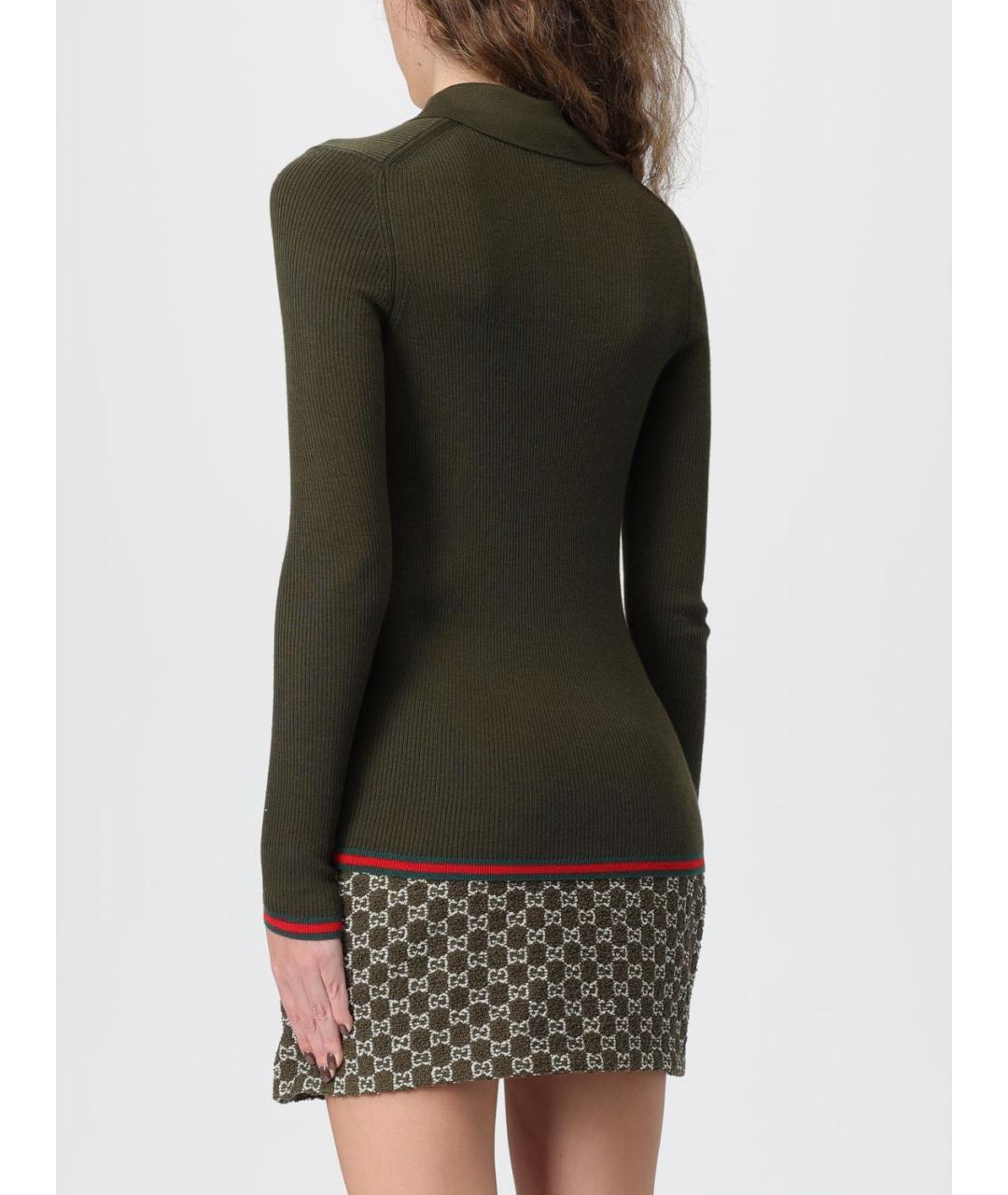 GUCCI Зеленый кашемировый джемпер / свитер, фото 3