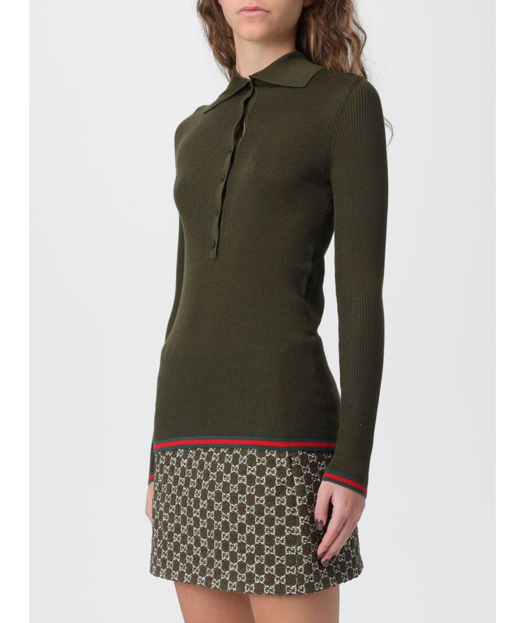 GUCCI Зеленый кашемировый джемпер / свитер, фото 4