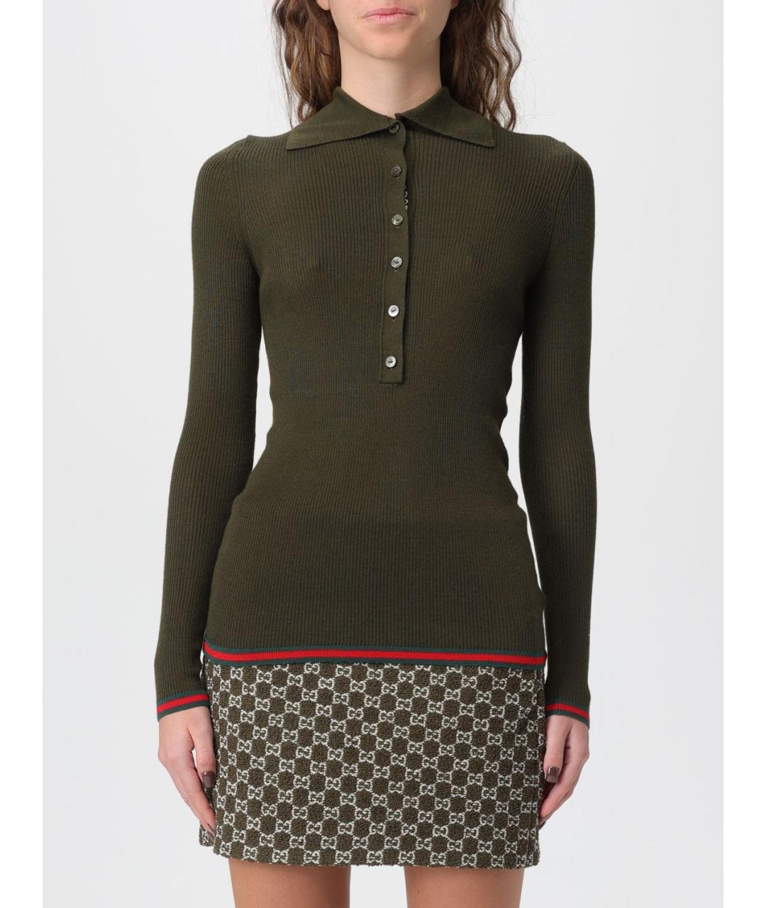 GUCCI Зеленый кашемировый джемпер / свитер, фото 6