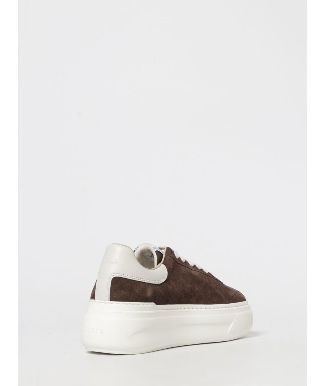 FURLA Коричневые замшевые кроссовки, фото 3