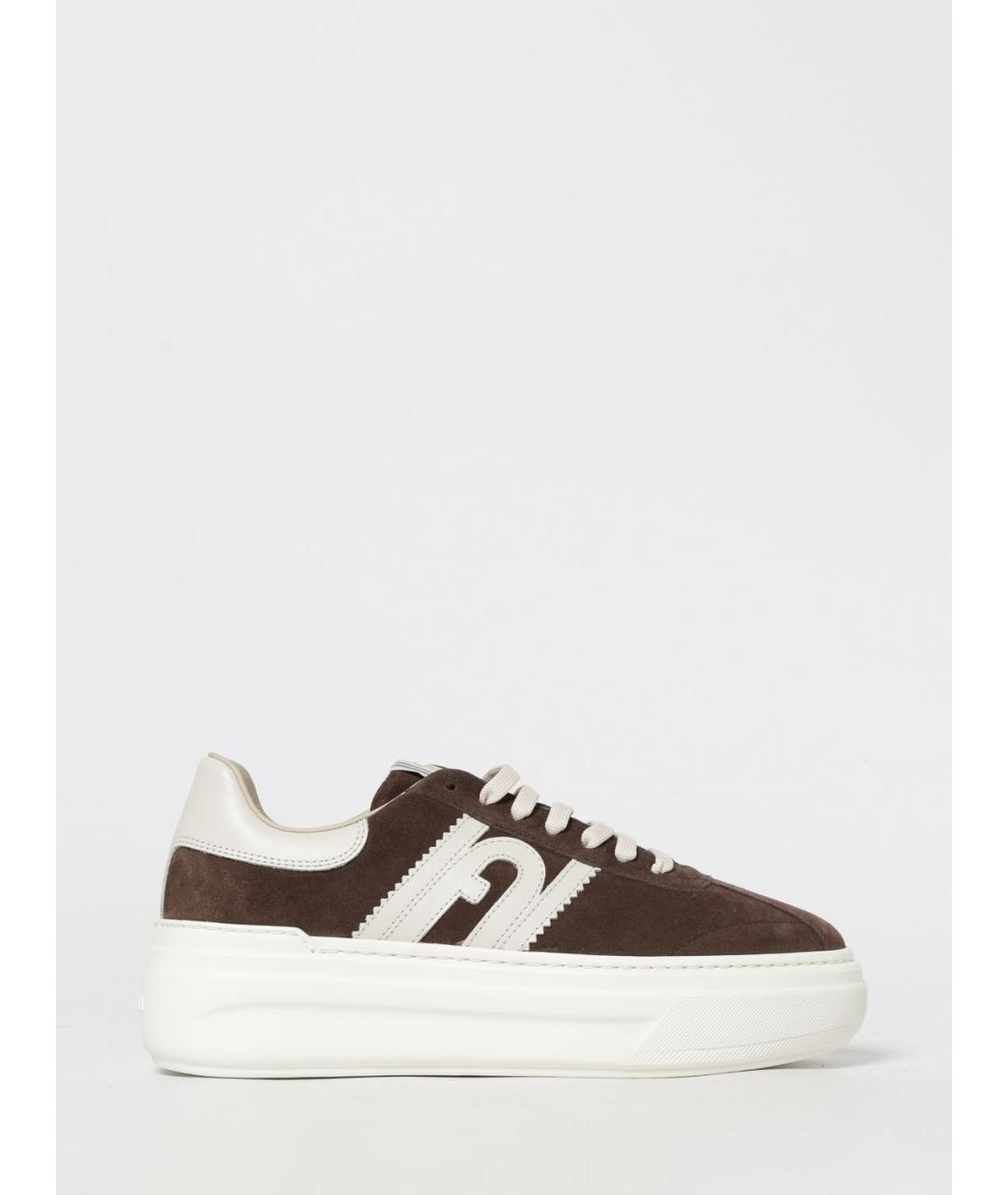 FURLA Коричневые замшевые кроссовки, фото 4