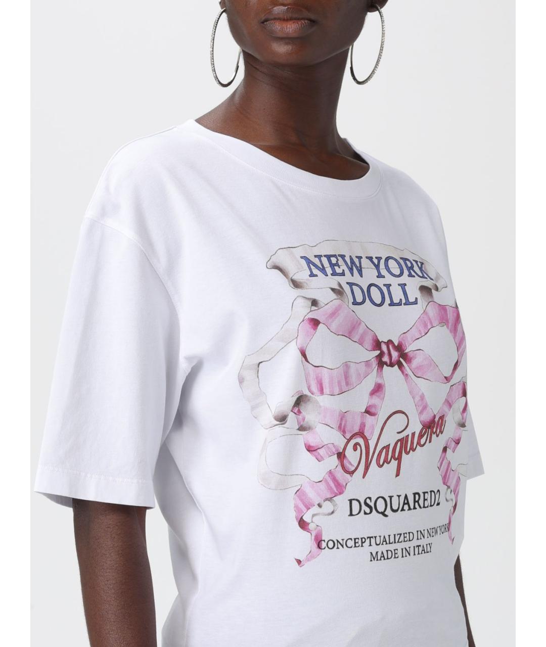 DSQUARED2 Белая хлопковая футболка, фото 5