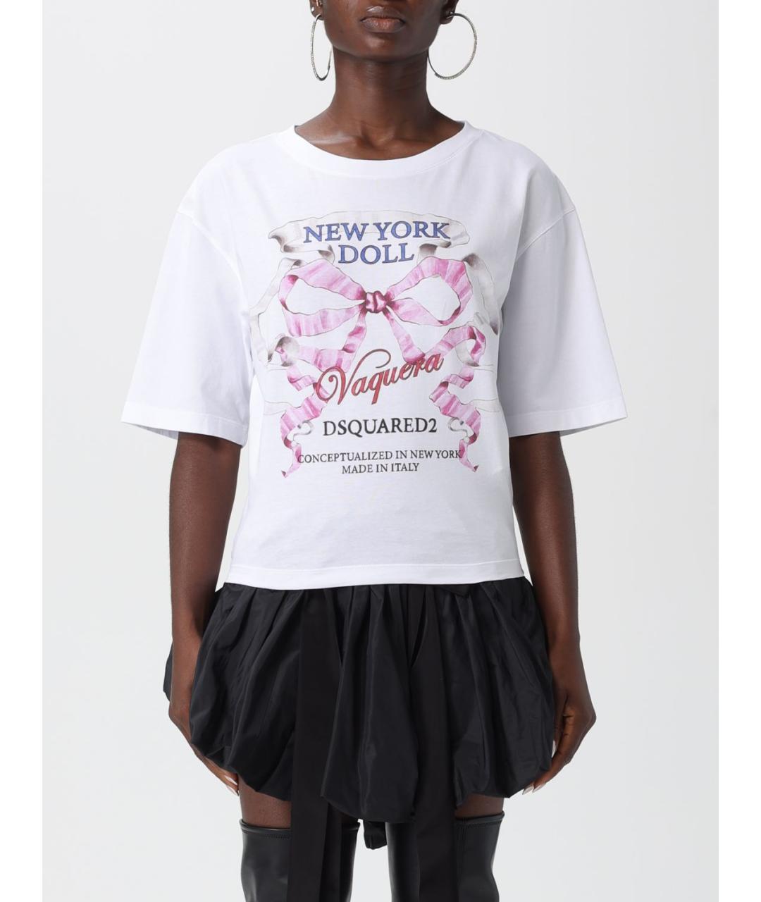 DSQUARED2 Белая хлопковая футболка, фото 2